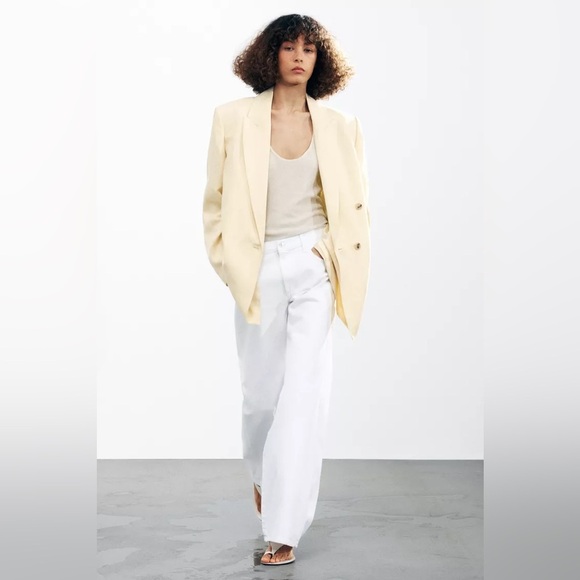 NWT ZARA MINIMAL LINEN BLAZER - Picture 6 of 15